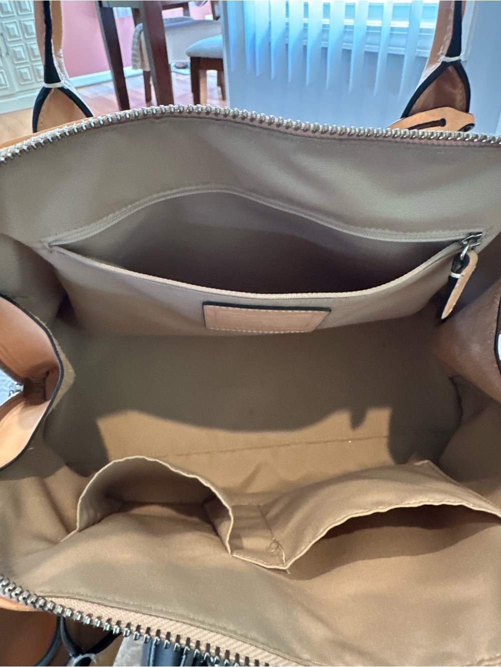 Coach Brown Signature Canvas Dome Satchel with Tan Leather Trim - Picture 3 of 8